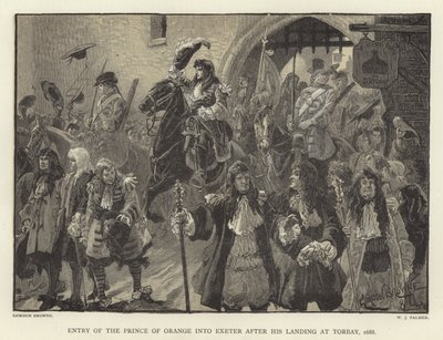 Einzug des Prinzen von Oranien in Exeter nach seiner Landung in Torbay, 1688 von Gordon Frederick Browne